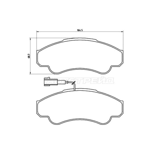 Колодки тормозные перед PEUGEOT BOXER 02-/CITROEN JUMPER 02-/FIAT DUCATO 02- BREMBO