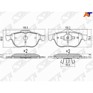 Колодки тормозные перед RENAULT CLIO 06-/MEGANE 03-09/SCENIC 00-09 SAT