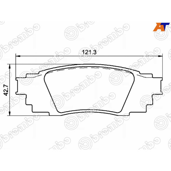 Колодки тормозные задн LEXUS RX 15-/TOYOTA C-HR 16- BREMBO