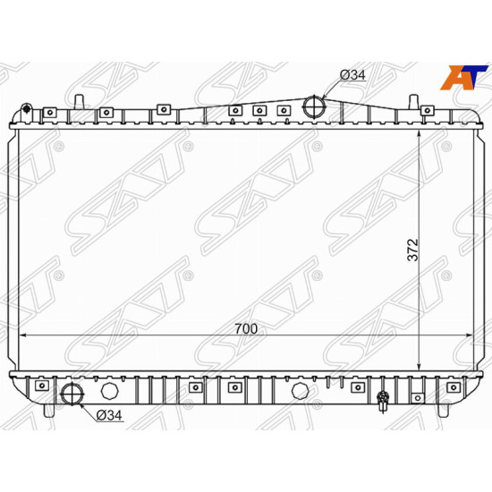 Радиатор DAEWOO NUBIRA/CHEVROLET LACETTI/SUZUKI FORENZA 1.4/1.6/1.8 03- SAT