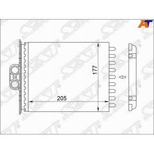 Радиатор отопителя салона OPEL VECTRA 95-/SAAB 9-5 97- (с кондиционером)(трубчатый) SAT